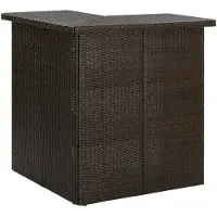 vidaXL Eck-Bartisch Braun 100x50x105 cm Poly Rattan