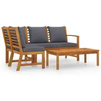 vidaXL 4-tlg. Garten-Lounge-Set mit Auflagen Massivholz Akazie