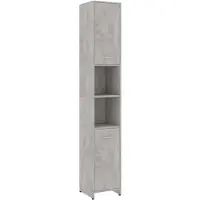vidaXL Badezimmerschrank Betongrau 30x30x183,5 cm Holzwerkstoff