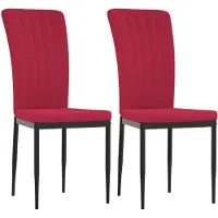 vidaXL Esszimmerstühle 2 Stk. Weinrot Samt