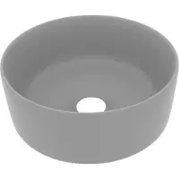 vidaXL s Waschbecken Rund Matt Hellgrau 40x15 cm Keramik