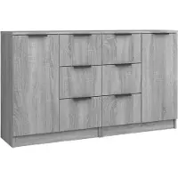 vidaXL Sideboards 2 Stk. Grau Sonoma 60x30x70 cm Holzwerkstoff