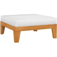 vidaXL Modular-Fußhocker mit Cremeweißen Kissen Akazie Massivholz