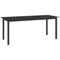 vidaXL Gartentisch Schwarz 190x90x74 cm Aluminium und Glas