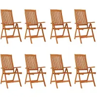 vidaXL Klappbare Gartenstühle 8 Stk. Massivholz Eukalyptus