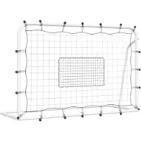 vidaXL Fußball-Rebounder Weiß & Schwarz 184x61x123 cm Stahl & PE