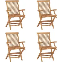vidaXL Klappbare Gartenstühle 4 Stk. Massivholz Teak