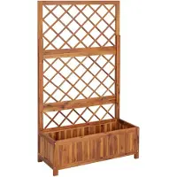 vidaXL Hochbeet mit Spalier 85x38x150 cm Massivholz Akazie