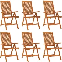 vidaXL Klappbare Gartenstühle 6 Stk. Massivholz Eukalyptus