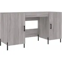 vidaXL Schreibtisch Grau Sonoma 140x50x75 cm Holzwerkstoff