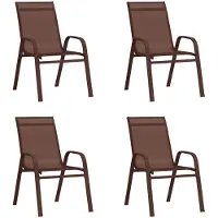 vidaXL Stapelbare Gartenstühle 4 Stk. Braun Textilene