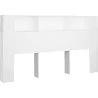 vidaXL Kopfteil mit Ablagen Weiß 180x18,5x104,5 cm