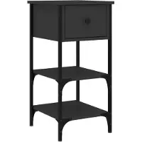 vidaXL Nachttisch Schwarz 34x36x70 cm Holzwerkstoff