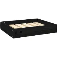 vidaXL Hundebett Schwarz 51,5x44x9 cm Massivholz Kiefer