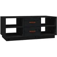 vidaXL Couchtisch Schwarz 100x50x41 cm Massivholz Kiefer