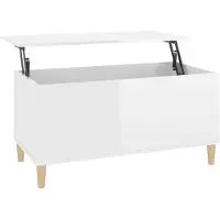 vidaXL Couchtisch Hochglanz-Weiß 90x44,5x45 cm Holzwerkstoff