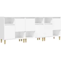 DKD Home Decor Sideboards 3 Stk. Weiß 60x35x70 cm Holzwerkstoff