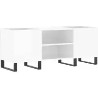 vidaXL Plattenschrank Hochglanz-Weiß 121x38x48 cm Holzwerkstoff