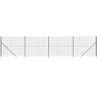 vidaXL Maschendrahtzaun mit Bodenhülsen Anthrazit 2,2x10 m
