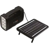 Technaxx Solarstrom-Kit - wiederaufladbar - 23 x 14 cm - 5m Kabel - 3 LED-Leuchten - USB - schwarz