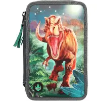 Dino World 3-Fach Federtasche Led Grau