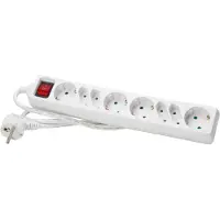 Kopp Steckdosenleiste 129502003, 8-fach, Schalter, 1,4 m Zuleitung, BS, weiss