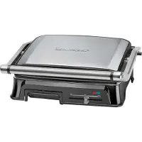 Clatronic KG 3571 elektrischer Kontaktgrill, Multigrill, für beidseitiges & fettfreies Grillen, antihaftbeschichtete Platten, Kabelaufwicklung, 2000 Watt, edelstahl