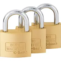 Burg wachter Vorhangschloss-Set TRIO 222 40 GL SB