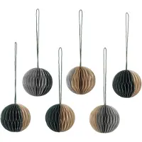 Broste Copenhagen - Christmas Ball Deko-Anhänger, Ø 5 cm, gemische Farben (1) (6er-Set)