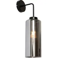 QAZQA Art Deco Wandleuchte schwarz mit Rauchglas - Laura