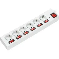 EGB 6-fach Steckdosenleiste m.Haupt-u.6 Einzelschalter weiss 1,5m EAN 4027236046462