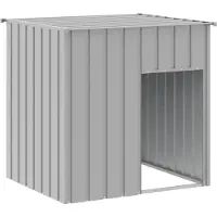 vidaXL Hundehütte mit Dach Hellgrau 110 x 103 x 109 cm Verzinkter Stahl