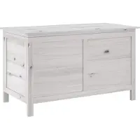 vidaXL Gartentruhe Weiß 99x49,5x58,5 cm Massivholz Tanne