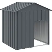 vidaXL Hundehütte mit Dach Anthrazit 117x103x123 cm Verzinkter Stahl