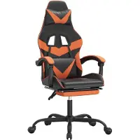 vidaXL Gaming-Stuhl mit Fußstütze Schwarz und Orange Kunstleder
