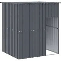 vidaXL Hundehütte mit Dach Anthrazit 165x153x181 cm Verzinkter Stahl