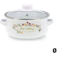 Quid Kasserolle mit Glasdeckel Memory Emaillierter Stahl - 20 cm