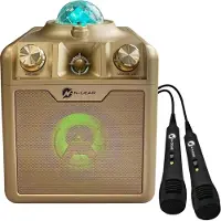 N-Gear Kabelloser Karaoke-Lautsprecher – Disco Star 710 – Gold - - One Size - Lautsprecher