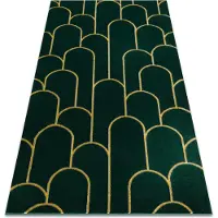 Rugsx Exklusiv EMERALD Teppich 1021 glamour, stilvoll art deco Flaschengrün / gold 80x150 cm