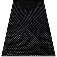 Rugsx Exklusiv EMERALD Teppich A0084 glamour, stilvoll, Linien, geometrisch schwarz / silber 80x150 cm