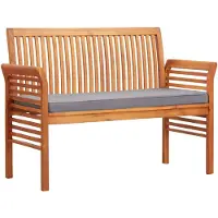vidaXL 2-Sitzer Gartenbank mit Kissen 120 cm Massivholz Akazie