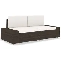 vidaXL Modulares 2-Sitzer-Sofa Poly Rattan Braun