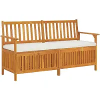 vidaXL Truhenbank mit Kissen 148 cm Massivholz Akazie