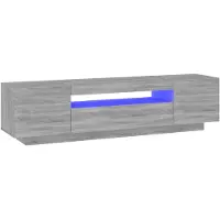 vidaXL TV-Schrank mit LED-Leuchten Grau Sonoma 160x35x40 cm