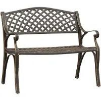 vidaXL Gartenbank 102 cm Aluminiumguss Bronzen