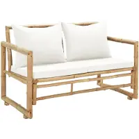 vidaXL 2-Sitzer Gartensofa mit Polstern Bambus