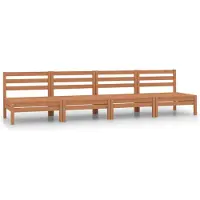 vidaXL 4-tlg. Garten-Lounge-Set Honigbraun Massivholz Kiefer