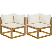 vidaXL Modulare Ecksofas 2 Stk. mit Auflagen Cremeweiß