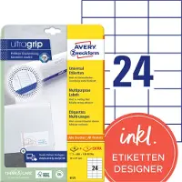 Avery Zweckform Universal-Etiketten 6173, ultragrip, 70 x 37 mm, 600 + 120 Stück