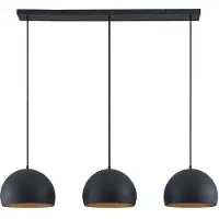 LINDBY Pendellampe Tarjei, Länge 120cm, schwarz/gold, Metall